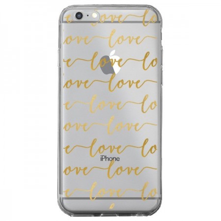 Coque iPhone 6 Plus et 6S Plus Love Amour Repeating Transparente - Sylvia Cook