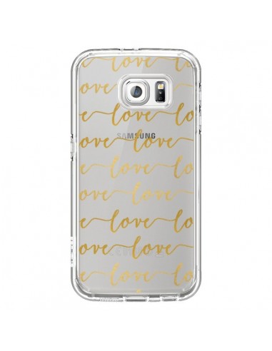Coque Love Amour Repeating Transparente pour Samsung Galaxy S6 - Sylvia Cook