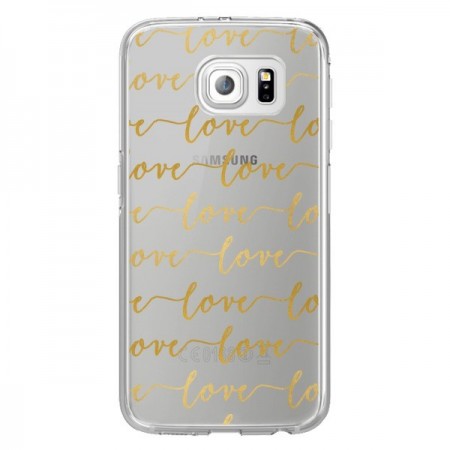 Coque Love Amour Repeating Transparente pour Samsung Galaxy S6 Edge - Sylvia Cook