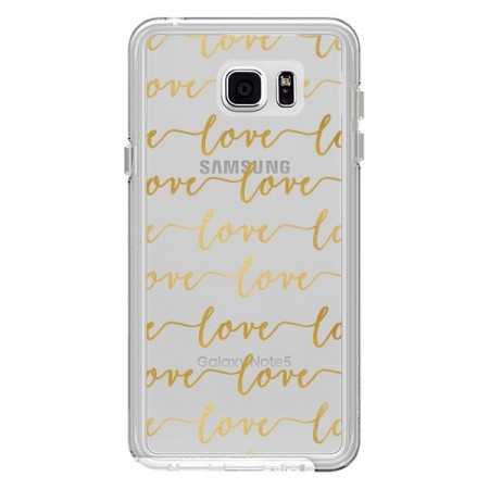 Coque Love Amour Repeating Transparente pour Samsung Galaxy Note 5 - Sylvia Cook