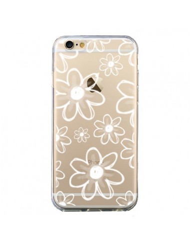Coque iPhone 6 et 6S Mandala Blanc White Flower Transparente - Sylvia Cook