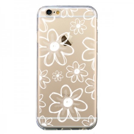 Coque iPhone 6 et 6S Mandala Blanc White Flower Transparente - Sylvia Cook