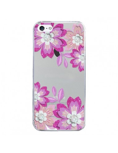 Coque iPhone 5/5S et SE Winter Flower Rose, Fleurs d'Hiver Transparente - Sylvia Cook
