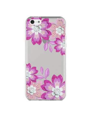 Coque iPhone 5C Winter Flower Rose, Fleurs d'Hiver Transparente - Sylvia Cook
