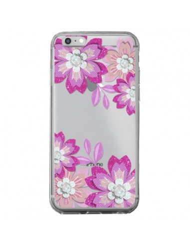 Coque iPhone 6 Plus et 6S Plus Winter Flower Rose, Fleurs d'Hiver Transparente - Sylvia Cook
