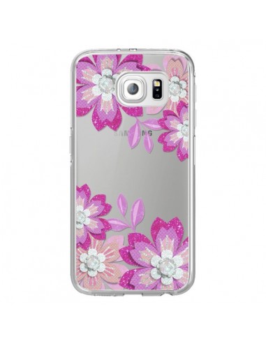 Coque Winter Flower Rose, Fleurs d'Hiver Transparente pour Samsung Galaxy S6 Edge - Sylvia Cook