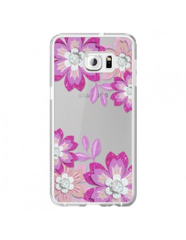 Coque Winter Flower Rose, Fleurs d'Hiver Transparente pour Samsung Galaxy S6 Edge Plus - Sylvia Cook