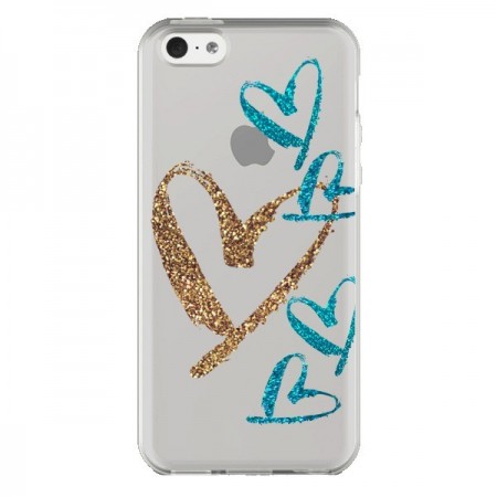 Coque iPhone 5C Coeurs Heart Love Amour Transparente - Sylvia Cook