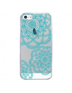 Coque iPhone 5/5S et SE Mandala Bleu Aqua Doodle Flower... 2