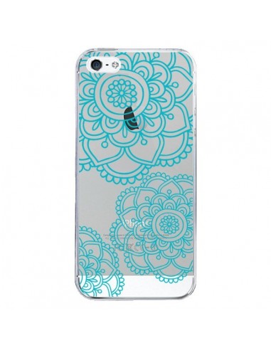 Coque iPhone 5/5S et SE Mandala Bleu Aqua...