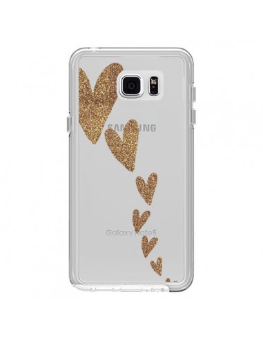 Coque Coeur Falling Gold Hearts Transparente...