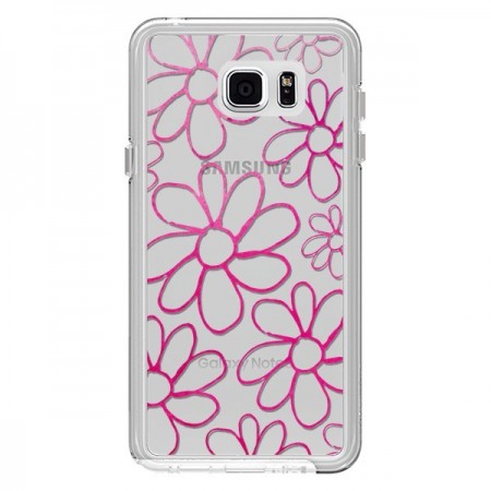 Coque Flower Garden Pink Fleur Transparente pour Samsung Galaxy Note 5 - Sylvia Cook