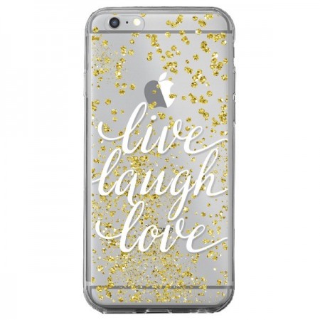 Coque iPhone 6 Plus et 6S Plus Live, Laugh, Love, Vie, Ris, Aime Transparente - Sylvia Cook