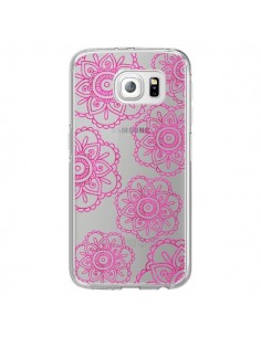 Coque Pink Doodle Flower Mandala Rose Fleur Transparente... 2