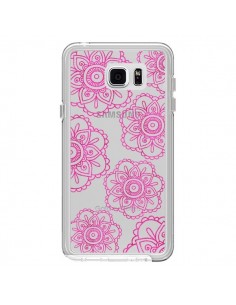 Coque Pink Doodle Flower Mandala Rose Fleur Transparente... 2