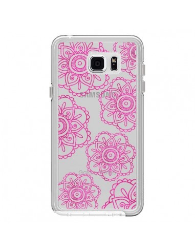 Coque Pink Doodle Flower Mandala Rose Fleur...