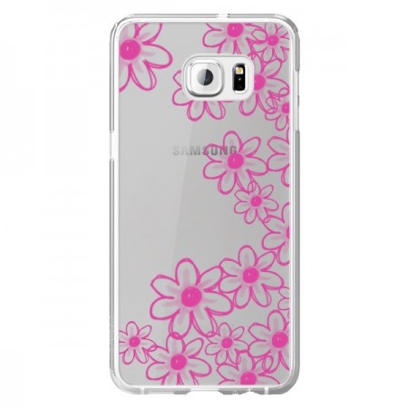 Coque Pink Flowers Fleurs Roses Transparente pour Samsung Galaxy S6 Edge Plus - Sylvia Cook