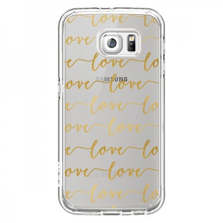 Coque Love Amour Repeating Transparente pour Samsung Galaxy S6 - Sylvia Cook