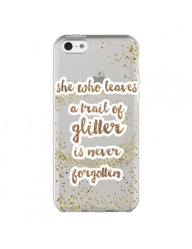 Coque iPhone 5C Style Pailleté Transparente -...