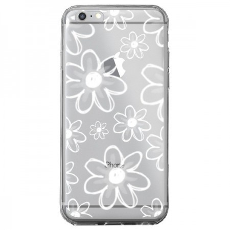 Coque iPhone 6 Plus et 6S Plus Mandala Blanc White Flower Transparente - Sylvia Cook