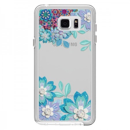 Coque Winter Flower Bleu, Fleurs d'Hiver Transparente pour Samsung Galaxy Note 5 - Sylvia Cook