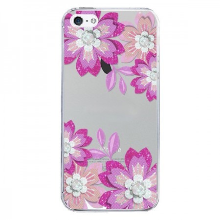 Coque iPhone 5/5S et SE Winter Flower Rose, Fleurs d'Hiver Transparente - Sylvia Cook