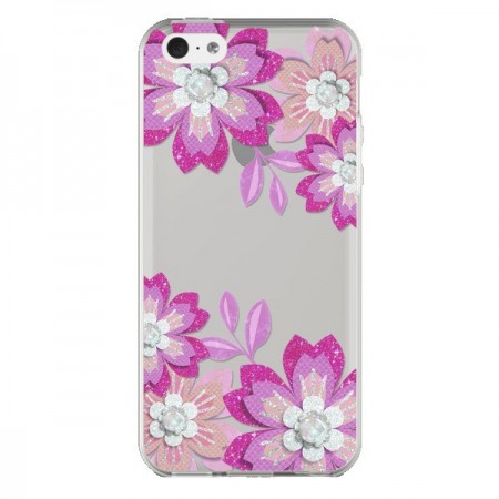 Coque iPhone 5C Winter Flower Rose, Fleurs d'Hiver Transparente - Sylvia Cook
