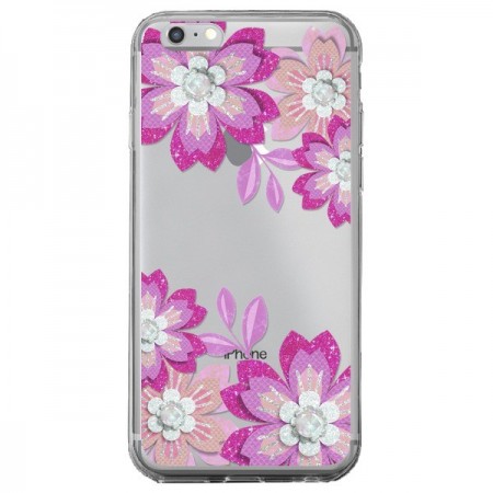 Coque iPhone 6 Plus et 6S Plus Winter Flower Rose, Fleurs d'Hiver Transparente - Sylvia Cook