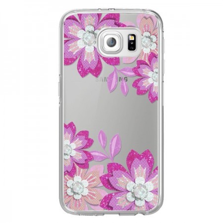 Coque Winter Flower Rose, Fleurs d'Hiver Transparente pour Samsung Galaxy S6 Edge - Sylvia Cook