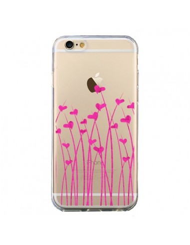 Coque iPhone 6 et 6S Love in Pink Amour Rose Fleur Transparente - Sylvia Cook
