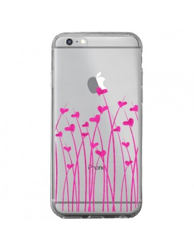 Coque iPhone 6 Plus et 6S Plus Love in Pink Amour Rose Fleur Transparente - Sylvia Cook