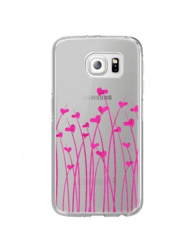 Coque Love in Pink Amour Rose Fleur Transparente pour Samsung Galaxy S6 Edge - Sylvia Cook