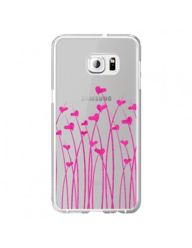 Coque Love in Pink Amour Rose Fleur Transparente pour Samsung Galaxy S6 Edge Plus - Sylvia Cook