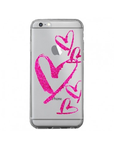 Coque iPhone 6 Plus et 6S Plus Pink Heart Coeur Rose Transparente - Sylvia Cook