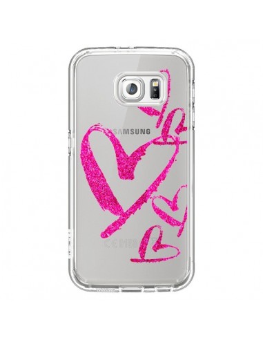 Coque Pink Heart Coeur Rose Transparente pour Samsung Galaxy S6 - Sylvia Cook