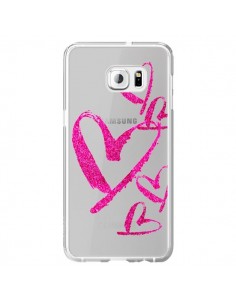 Coque Pink Heart Coeur Rose Transparente pour Samsung...