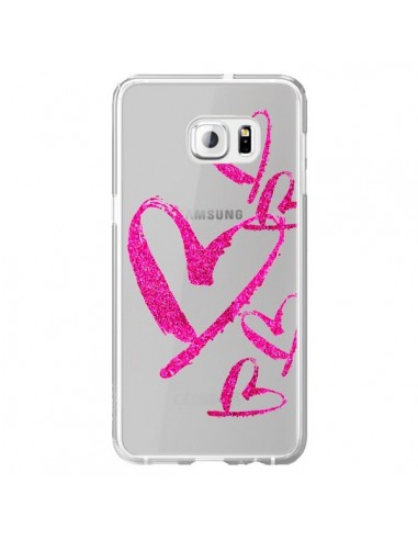 Coque Pink Heart Coeur Rose Transparente pour Samsung Galaxy S6 Edge Plus - Sylvia Cook