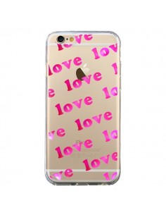 Coque iPhone 6 et 6S Pink Love Rose Transparente - Sylvia...