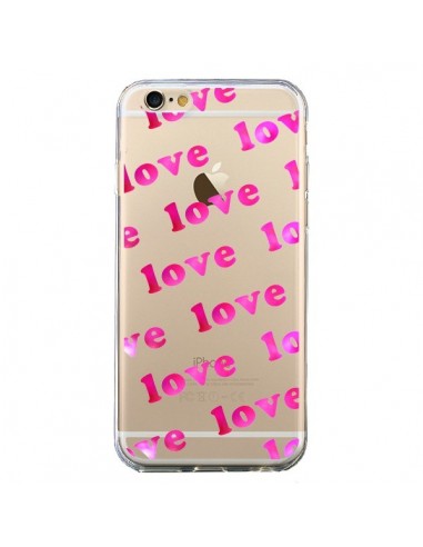 Coque iPhone 6 et 6S Pink Love Rose Transparente - Sylvia Cook