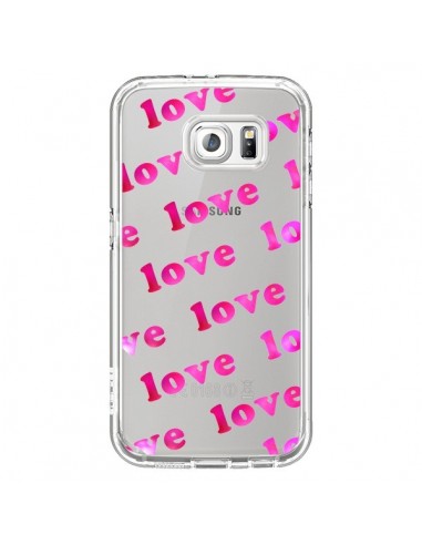 Coque Pink Love Rose Transparente pour Samsung Galaxy S6 - Sylvia Cook