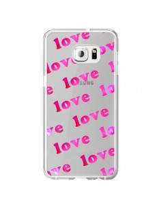Coque Pink Love Rose Transparente pour Samsung Galaxy S6...