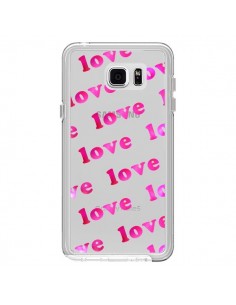 Coque Pink Love Rose Transparente pour Samsung Galaxy...