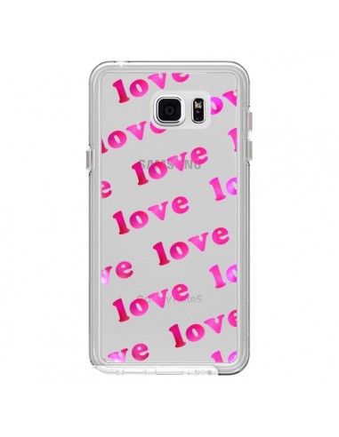 Coque Pink Love Rose Transparente pour Samsung Galaxy Note 5 - Sylvia Cook