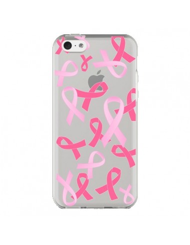 Coque iPhone 5C Pink Ribbons Ruban Rose Transparente - Sylvia Cook