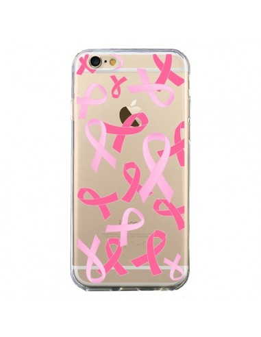 Coque iPhone 6 et 6S Pink Ribbons Ruban Rose Transparente - Sylvia Cook