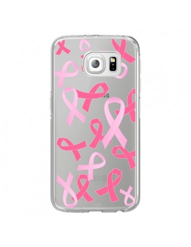 Coque Pink Ribbons Ruban Rose Transparente pour Samsung Galaxy S6 Edge - Sylvia Cook