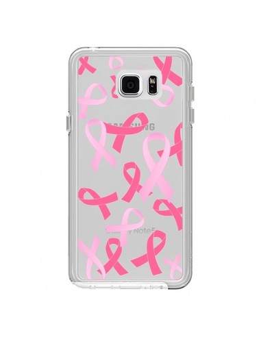 Coque Pink Ribbons Ruban Rose Transparente pour Samsung Galaxy Note 5 - Sylvia Cook