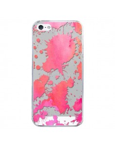 Coque iPhone 5/5S et SE Watercolor Splash Taches Rose...