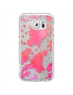Coque Watercolor Splash Taches Rose Orange Transparente...