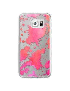 Coque Watercolor Splash Taches Rose Orange Transparente...